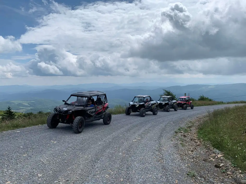 Folks having fun on a Roxor SXS in Ashe County, NC