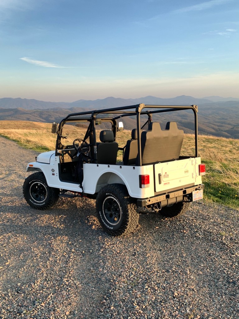 Rear view of Mahindra Roxor