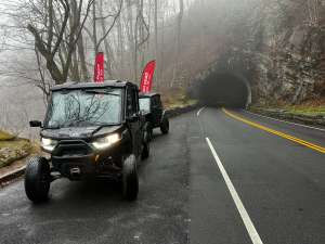 Rainy Day Activities in Gatlinburg, TN . Picture of Enclosed UTV CanAm Defender.