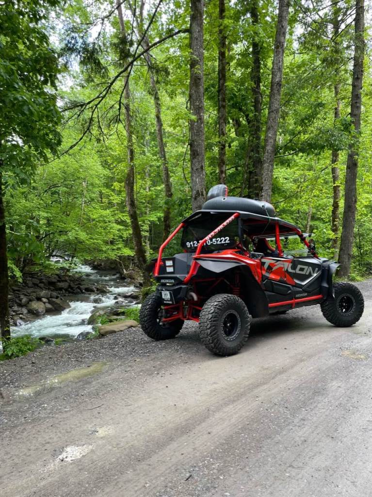Razor exploring a dirt road in Cherokee, NC
