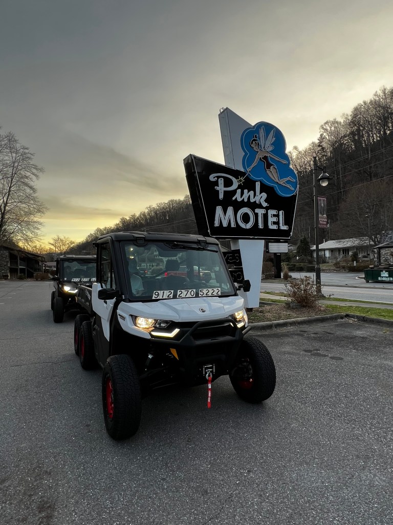 Exploring Cherokee town on a UTV