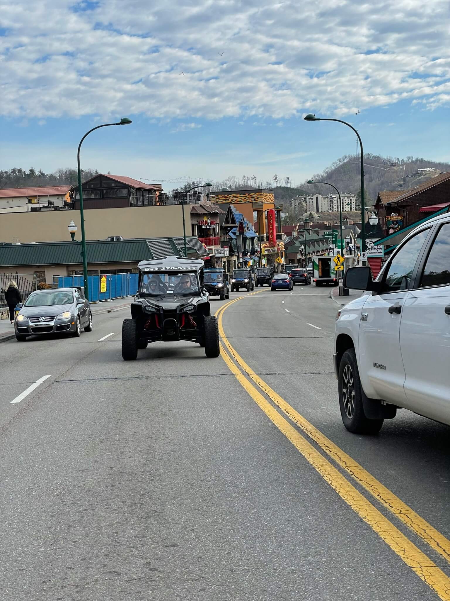 Driving through Gatlinburg TN on UTV Rentals. Driving through Gatlinburg TN on UTV Rentals.