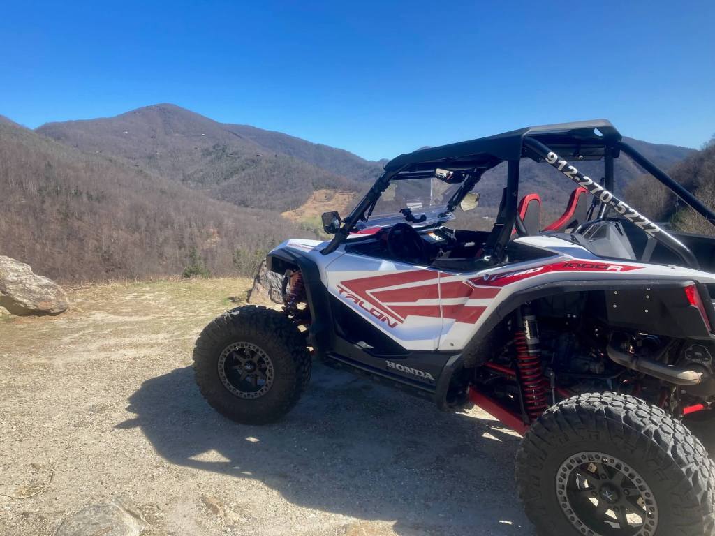 UTV on a dirt road near Cherokee, NC