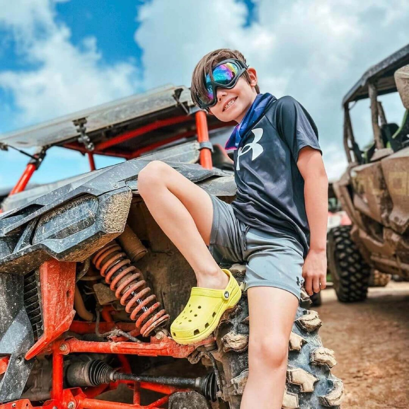 Kid enjoying the ride on a UTV | Off-Road Tours near Gatlinburg