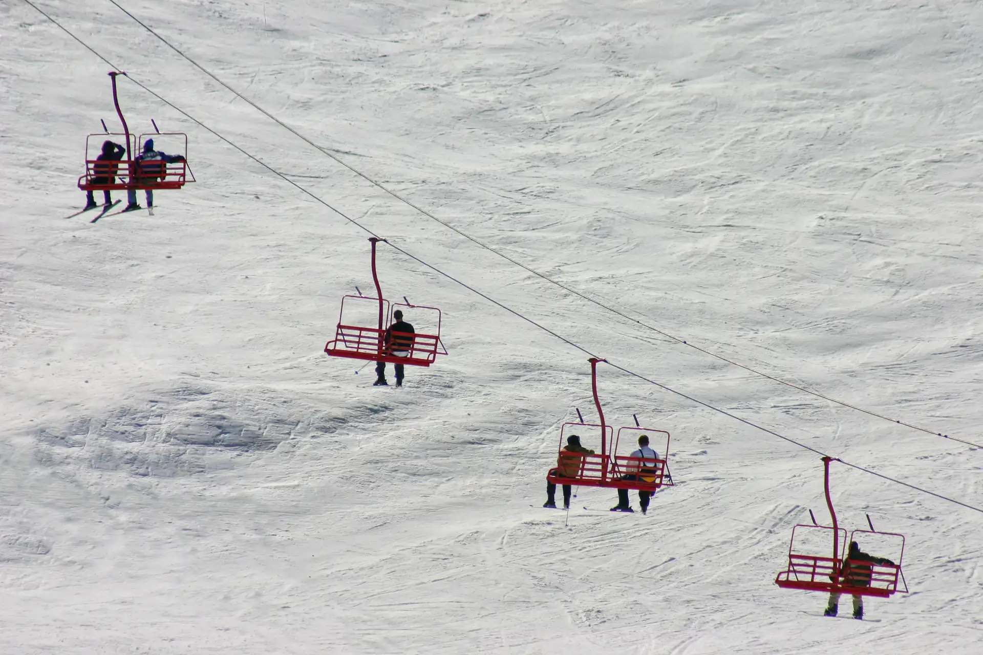 Ski lift ride at Ober Mountain during winter, a festive Gatlinburg Christmas activity
