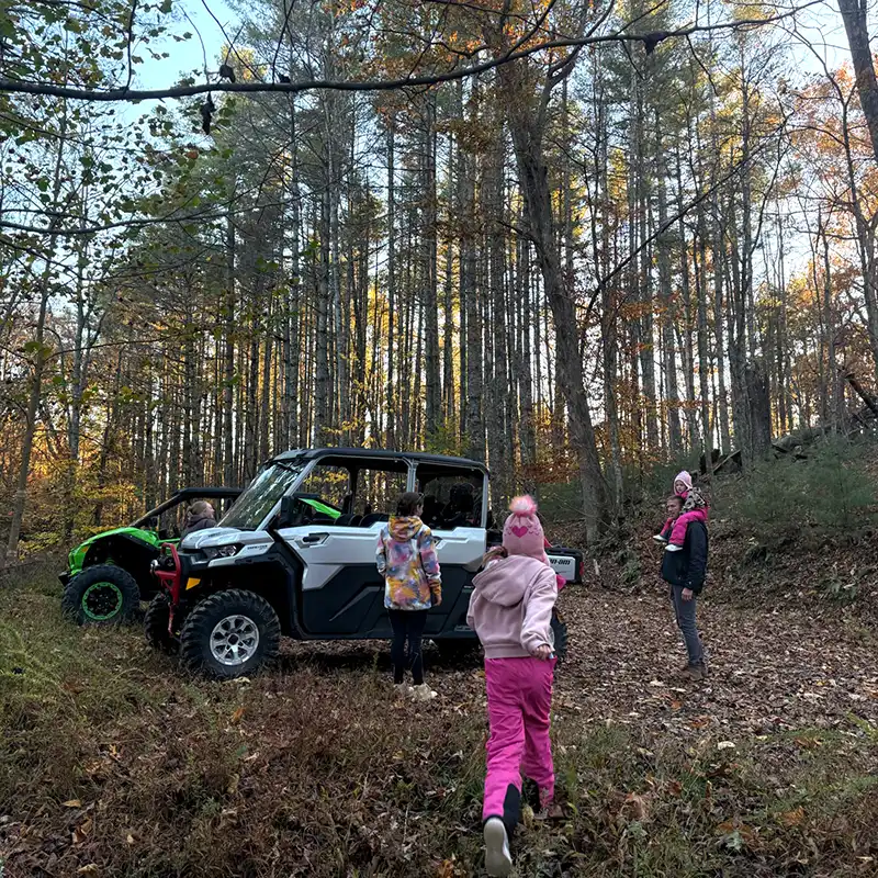Family enjoying a utv excursion in the forest | Off-Road Gatlinburg