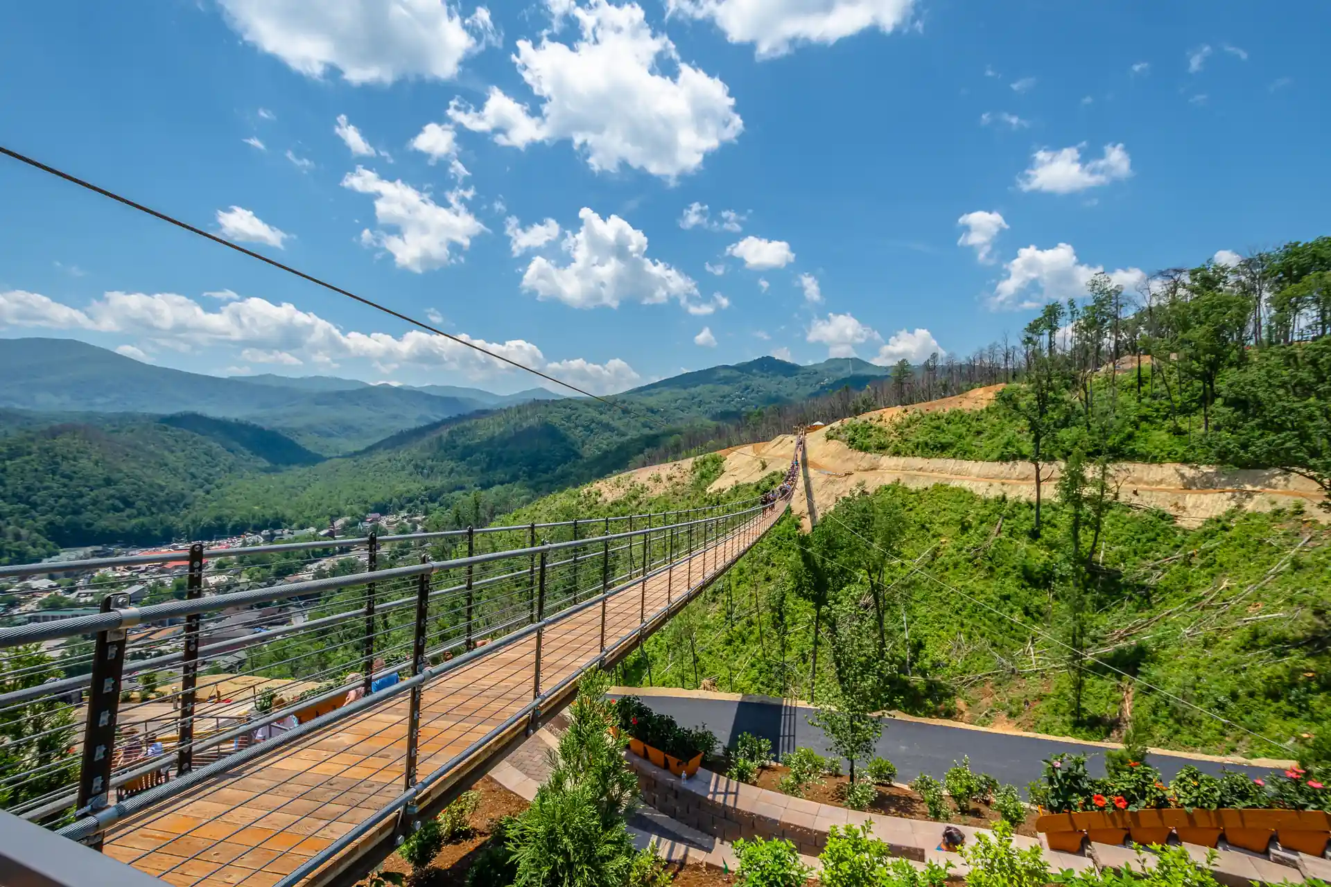 Gatlinburg SkyBridge suspension bridge, a popular group activity and photo spot