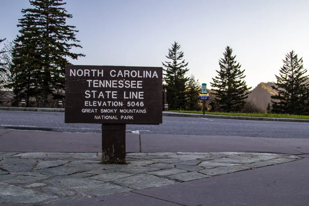 Newfound Gap Overlook on the Tennessee-North Carolina line along a scenic Gatlinburg drive
